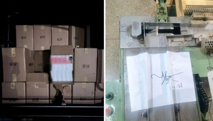 مردان چھاپے میں ضبط کیے گئے غیر قانونی سگریٹ کے 62 کارٹن