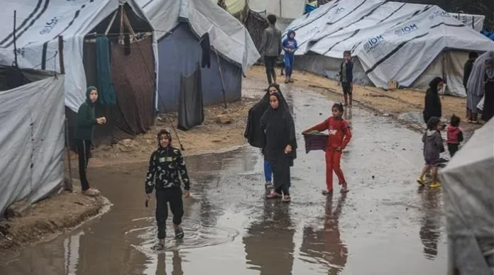 غزہ بحران سردی بارش امداد رکاوٹ
